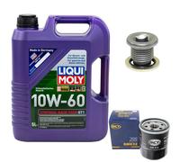 Olio Motore Set 10W-60 5 Litro + Filtro Olio+Vite per Renault Clio Twingo 1.2