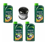 Olio Motore Set 10W40 4 Litro Filtro KN303 per Honda CB Kawasaki ZZR Yamaha FZ6