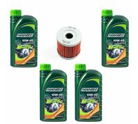 Olio Motore Set 10W40 4 Litro KN139 Filtro per Kawasaki KFX 400 Suzuki Lt-R Lt-Z