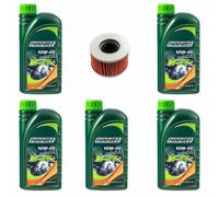Olio Motore Set 10W40 5 Litro Filtro MF111 per Honda CB 250 CBX CM 400 Cx Gl VT