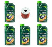 Olio Motore Set 10W40 5 Litro KN139 Filtro per Kawasaki KFX 400 Suzuki Lt-R Lt-Z