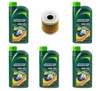Olio Motore Set 10W40 5 Litro MF139 Filtro per Kawasaki KFX 400 Suzuki Lt-R Lt-Z