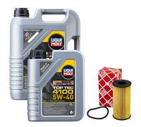 Olio Motore Set 4100 5W-40 Liqui Moly 6 Litro + Filtro Olio per Dacia Sandero II