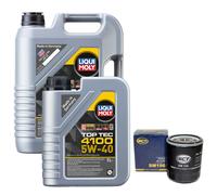 Olio Motore Set 4100 5W-40 Liqui Moly 6 Litro + Filtro per Mazda 3 2.3 Mps Turbo