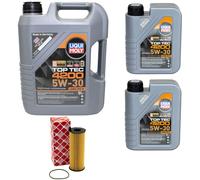Olio Motore Set 4200 5W-30 Liqui Moly 7 Litro + Filtro per Audi A4 A5 Q5 2.7 3.0