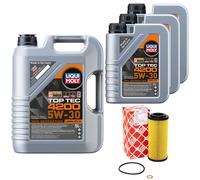 Olio Motore Set 4200 5W-30 Liqui Moly 8 Litro + Filtro per BMW X3 3er X5 6er E90