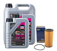 Olio Motore Set 4400 5W-30 Liqui Moly 7 Litro + Filtro per Renault Megane II