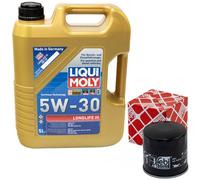 Olio Motore Set 5W-30 5 Litro + Filtro 108330 per Audi A1 Sportback A3 1.4 TFSI