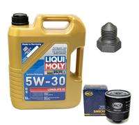 Olio Motore Set 5W-30 5 Litro + Filtro Olio+Vite per Audi A1 A3 200 VW Lupo 1.4