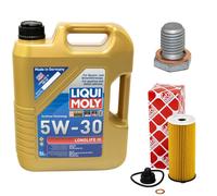 Olio Motore Set 5W-30 5 Litro + Filtro Olio+Vite per BMW 2er X1 Mini Cooper One