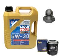 Olio Motore Set 5W-30 5 Litro + Filtro Olio+Vite per VW Lupo 1.0 60 6X1 50 Ps