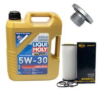 Olio Motore Set 5W-30 5 Litro + Filtro Sh 4041 L + Vite per BMW 3er X3 330 E46