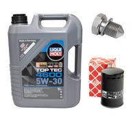 Olio motore Set 5W-30 5 Litro + Filtro + Tappo di scarico dell'olio per Audi