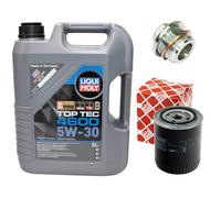 Olio Motore Set 5W-30 5 Litro + Filtro + Tappo Scarico per Audi A4 A6 A8 80 2.8