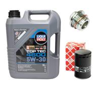 Olio Motore Set 5W-30 5 Litro + Filtro + Tappo Scarico per Audi A6 A8 80 100