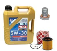 Olio Motore Set 5W-30 5 Litro + Filtro + Tappo Scarico per BMW 1er 2er 3er 4er