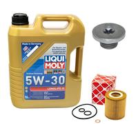 Olio Motore Set 5W-30 5 Litro + Filtro + Tappo Scarico per BMW 3er 316i 318