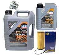 Olio Motore Set 5W-30 6 Litro + Filtro Sh 4079 P + Vite per VW Passat 220 Cv
