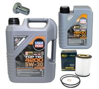Olio Motore Set 5W-30 6 Litro + Filtro Sh 426 L + Vite per BMW 7er 728i 193 Cv