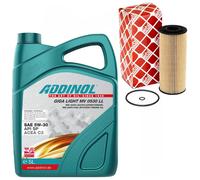 Olio Motore Set 5W-30 Addinol 5 Litro + Filtro 22544 per Audi Seat Skoda VW Bora
