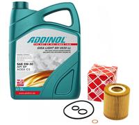 Olio Motore Set 5W-30 Addinol 5 Litro + Filtro 26705 per BMW 3er 1er 5er E87 E46