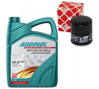 Olio Motore Set 5W-30 Addinol 5 Litro + Filtro 27149 per Lexus Toyota Corolla