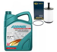 Olio Motore Set 5W-30 Addinol 5 Litro + Filtro Sh 4771 L per Audi Seat Skoda VW