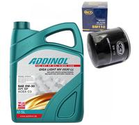 Olio Motore Set 5W-30 Addinol 5 Litro + Filtro Sm 110 per Chrysler Saab Skoda