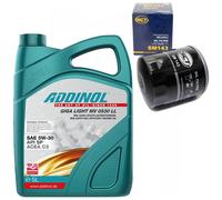 Olio Motore Set 5W-30 Addinol 5 Litro + Filtro Sm 143 per Lexus Mini Toyota