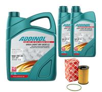 Olio Motore Set 5W-30 Giga Luce Mv 0530 Ll 7 Litro + Filtro per Audi A6 Porsche