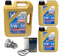 Olio Motore Set 5W-30 Liqui Moly 7 Litro + Filtro Olio+Vite per Audi A3 Tt Q3
