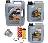 Olio Motore Set 5W-30 Liqui Moly 7 Litro + Filtro Olio+Vite per Audi A4 A5 A8