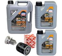 Olio Motore Set 5W-30 Liqui Moly 7 Litro + Filtro Olio+Vite per Audi A4 A6 3.0