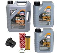 Olio Motore Set 5W-30 Liqui Moly 7 Litro + Filtro Olio+Vite per Audi A4 Avant