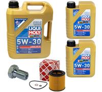 Olio Motore Set 5W-30 Liqui Moly 7 Litro + Filtro Olio+Vite per BMW 5er 7er 730i