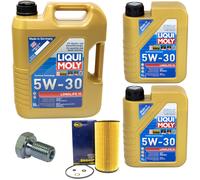 Olio Motore Set 5W-30 Liqui Moly 7 Litro + Filtro Olio+Vite per BMW 5er E39 7er