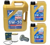 Olio Motore Set 5W-30 Liqui Moly 7 Litro + Filtro Olio+Vite per BMW 7er 730