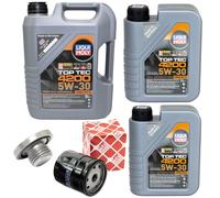 Olio Motore Set 5W-30 Liqui Moly 7 Litro + Filtro Olio+Vite per Opel Frontera