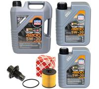Olio Motore Set 5W-30 Liqui Moly 7 Litro + Filtro Olio+Vite per Peugeot Boxer