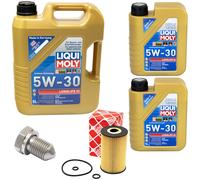 Olio Motore Set 5W-30 Liqui Moly 7 Litro + Filtro Olio+Vite per VW Crafter 2.0