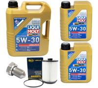 Olio Motore Set 5W-30 Liqui Moly 7 Litro + Filtro Olio+Vite per VW Touareg