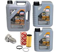 Olio Motore Set 5W-30 Liqui Moly 7 Litro +Filtro+Vite per Audi A4 A5 A8