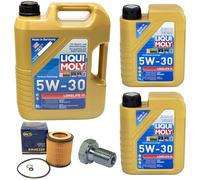 Olio Motore Set 5W-30 Liqui Moly 7 Litro +Filtro+Vite per BMW 7er 730