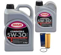 Olio Motore Set 5W-30 Plus Meguin 6 Litro + Filtro per Audi Skoda VW Passat 2.5