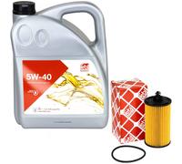Olio Motore Set 5W-40 5 Litro + Filtro 107824 per Opel Mokka 1.8 4x4 103KW 140