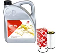 Olio Motore Set 5W-40 5 Litro + Filtro 109411 per Audi A4 A5 A7 Sportback Q5 A8