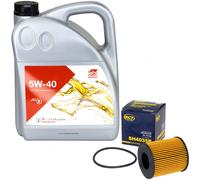 Olio Motore Set 5W-40 5 Litro + Filtro Olio Sh 4035 P per Citroen Lancia Mini