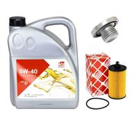 Olio Motore Set 5W-40 5 Litro + Filtro Olio+Vite per Opel Mokka 1.8 J13 140 Cv