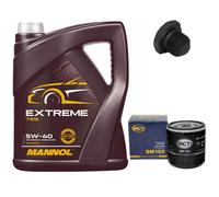 Olio Motore Set 5W-40 5 Litro + Filtro Olio+Vite per Opel Omega A Vectra Un