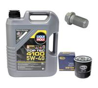 Olio Motore Set 5W-40 5 Litro + Filtro Olio+Vite per Rover Mini 1000 30KW 41 Ps